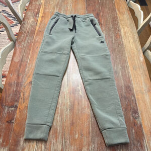 RBX Green Joggers Sweatpants Small with Black Zippers Cozy Comfy